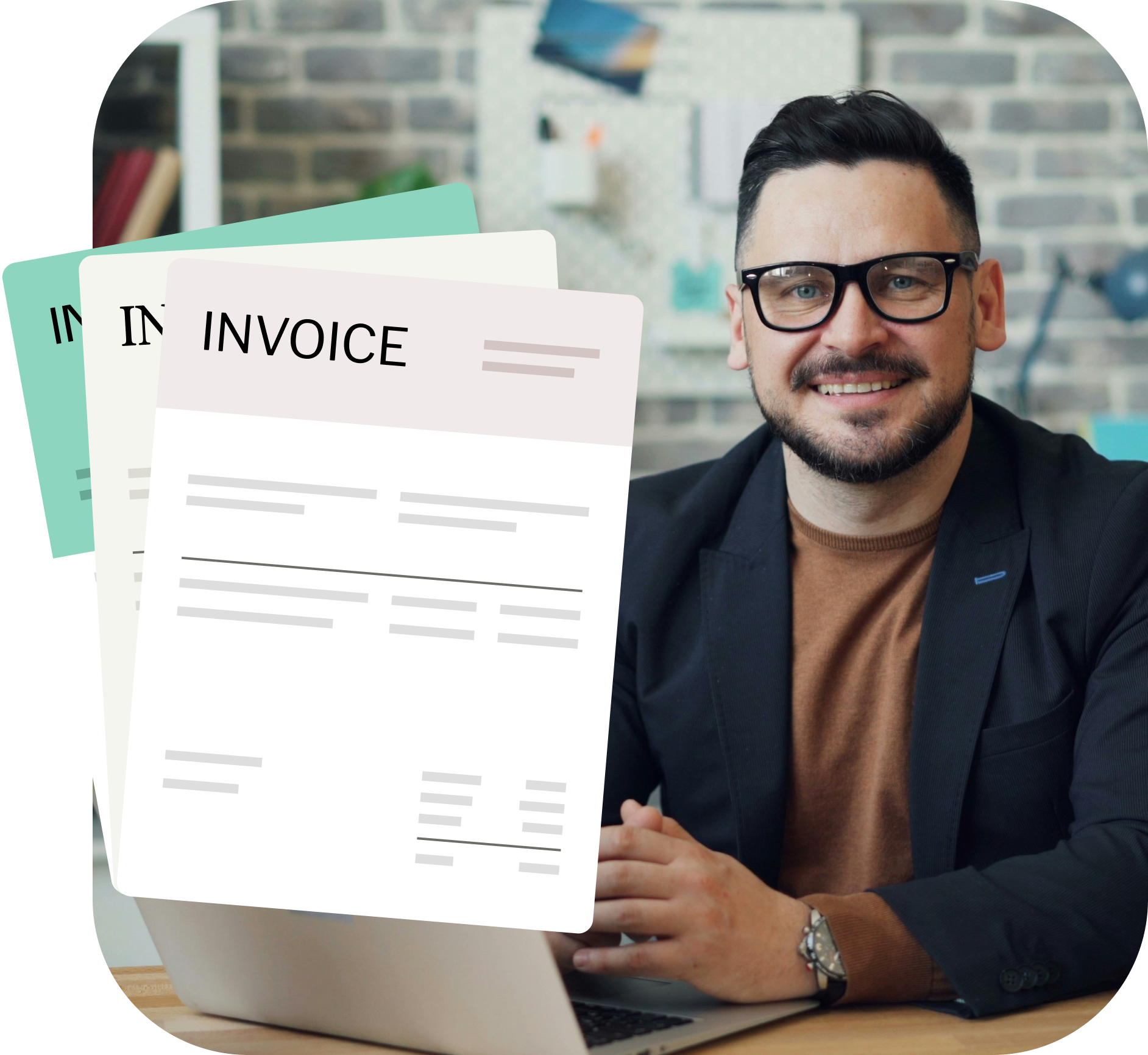 man with invoice template images